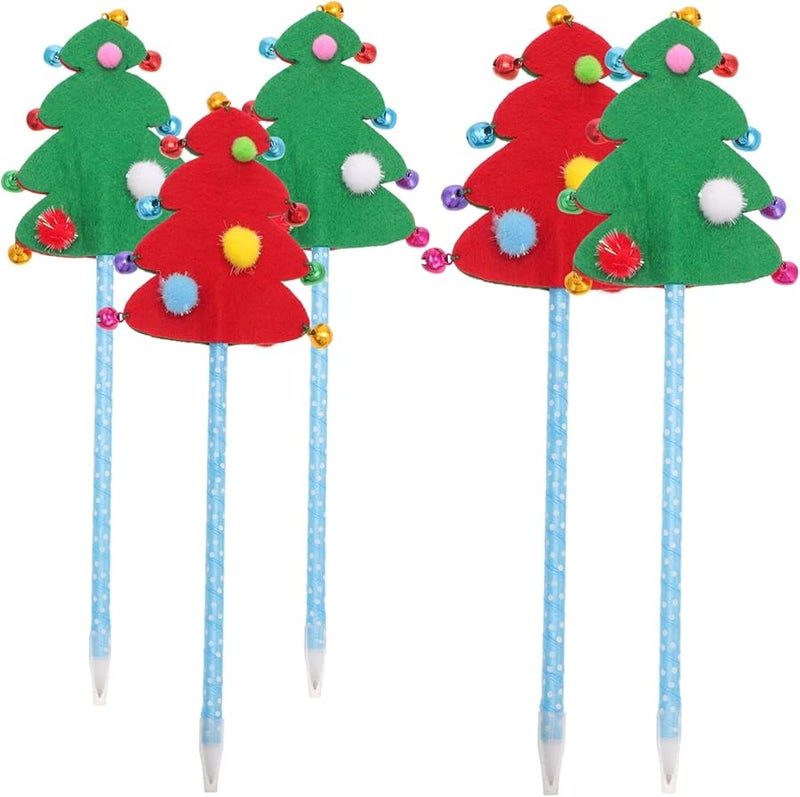 Christmas Themed Ballpoint Pens 5pcs Fun Cartoon Design For School Crafts Holiday Greetings - Image 1